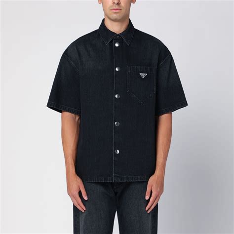 Prada Camicia nera in denim .